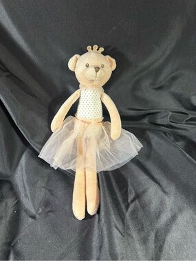 Plush Ballerina Bear in Cream with Pink Tulle Skirt